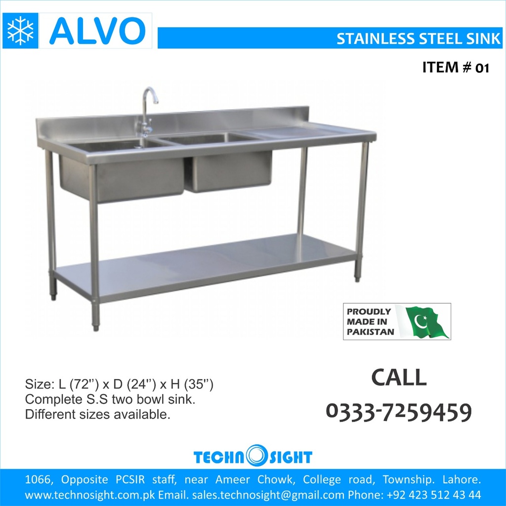 Stainless Steel Sink Two Bowl SSS-2B